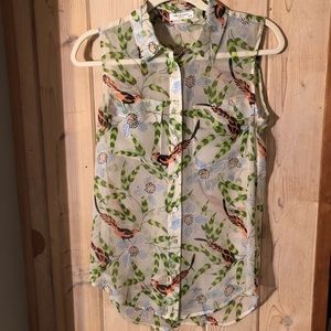 EQUIPMENT SLEEVELESS PRINT BLOUSE
